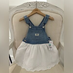 🦢 2T Toddler Dress Denim With Cotton Eyelet NWT